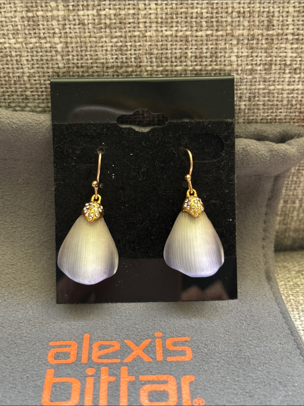 Alexis Bittar Ombre Silver Purple Petal drop earrings